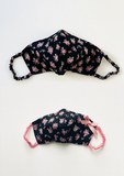 "Be Safe. Be Kind" Printed Heirloom Mask - Ebony Roses