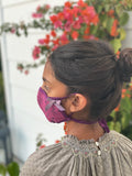 "Be Safe. Be Kind" Printed Heirloom Mask, Adjustable - Berry Roses