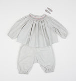 Long Sleeve Smocked Top, Powder Blue