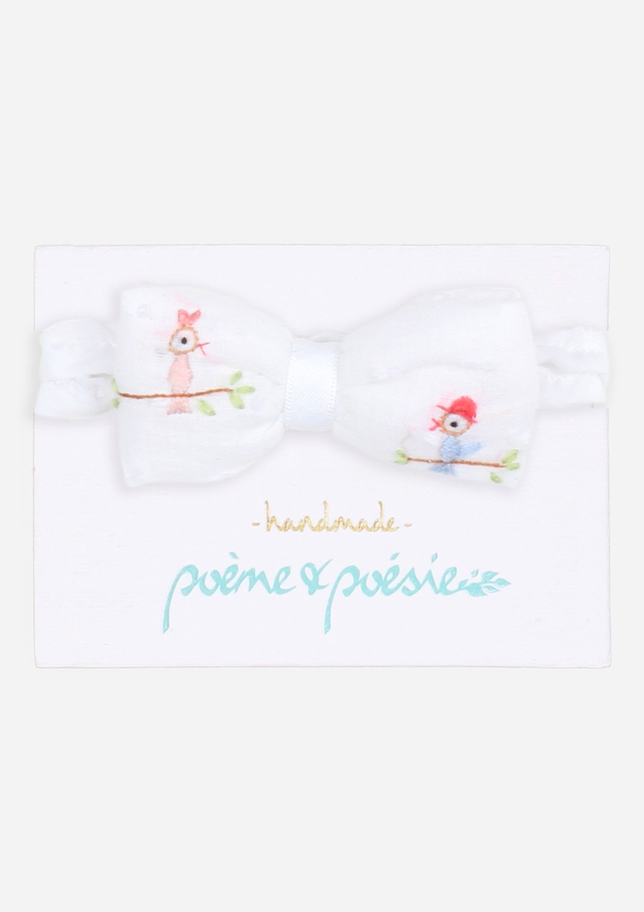 Handmade Headband with Parrot Buddies, White