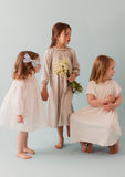 Flutter Sleeve Smocked Rib Day Gown, Ivory