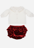 Silk Velvet Bloomer, Ruby Red