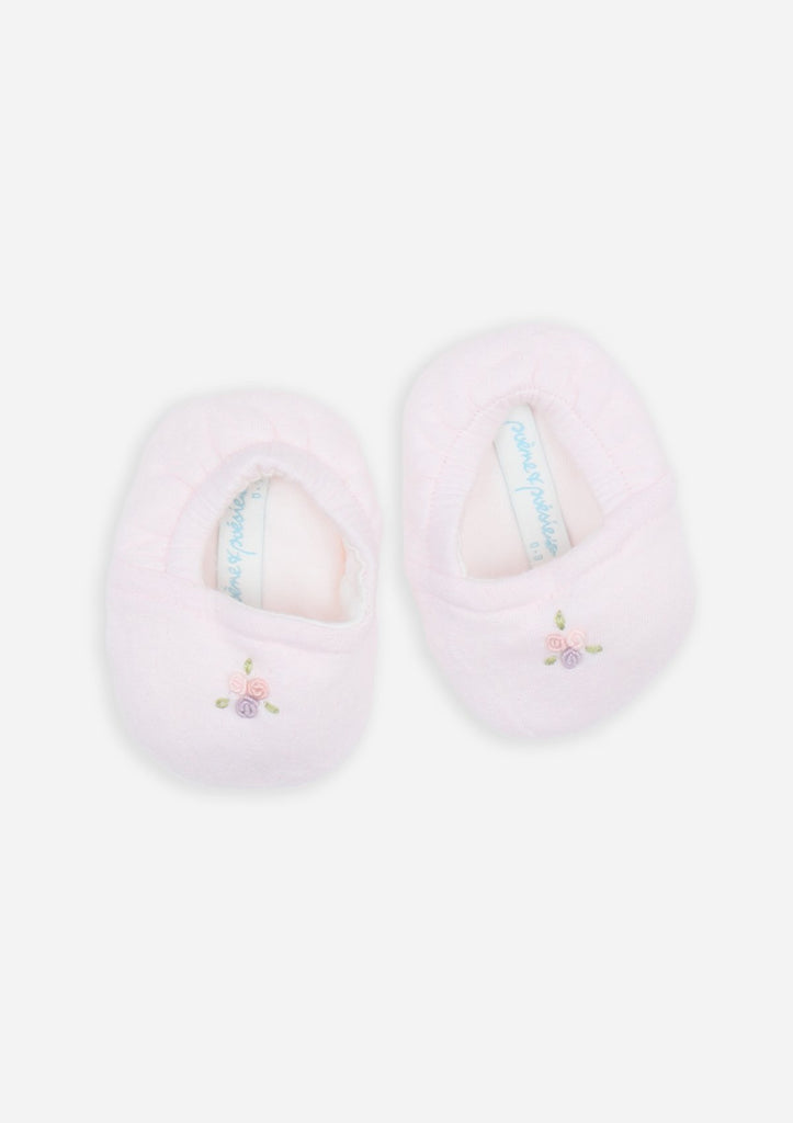 Reversible Roses Booties, Blush