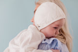Fluffy Sheep Reversible Bonnet, Ivory