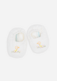 Reversible Wandering Chicks Booties, Ivory