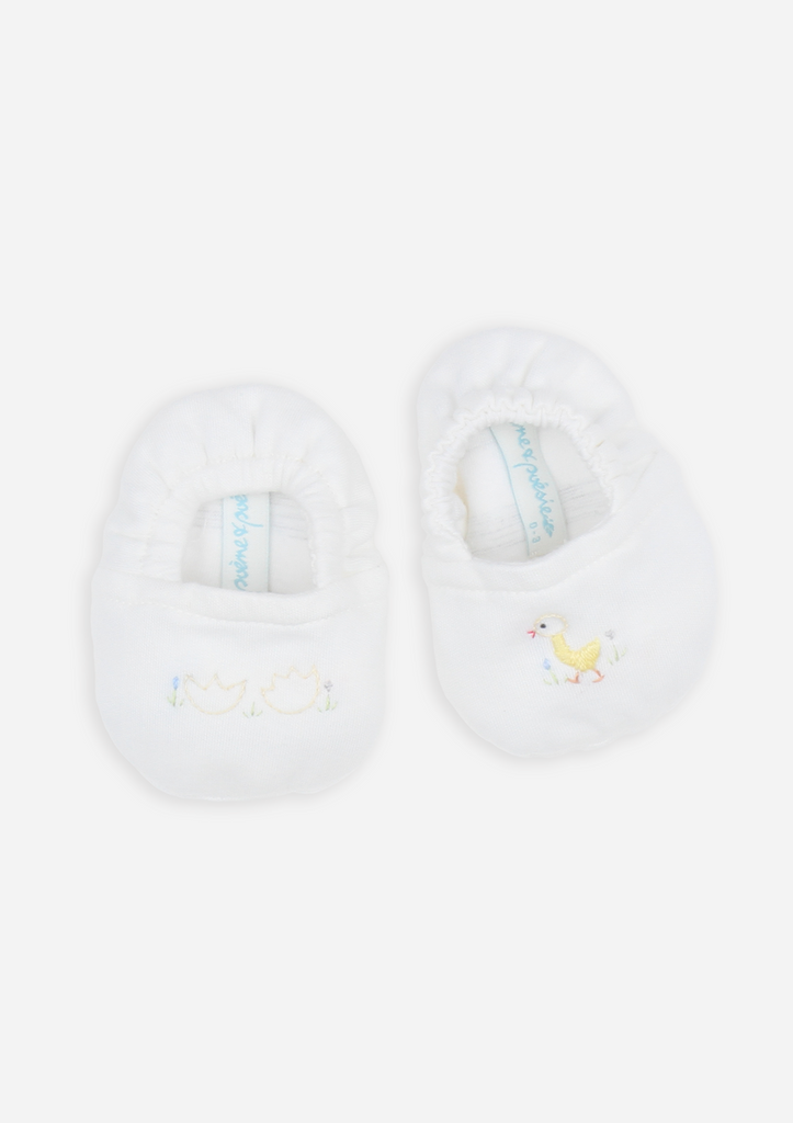 Reversible Hatchling Booties, Ivory