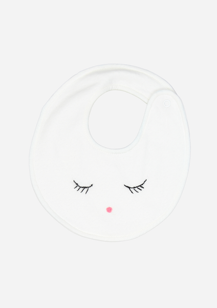 Sleepy Eyes & Rose Bib, Ivory