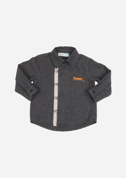 Long Sleeve Fox Shirt, Charcoal