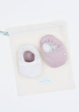 Reversible Rose Necklace Booties, Dusty Purple