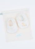 Reversible Wandering Chicks Booties, Ivory