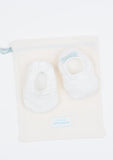 Reversible Drawn Thread Booties, Ivory
