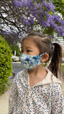 "Be Safe. Be Kind" Printed Heirloom Mask - Blue Wildflower