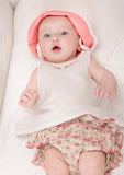 Rose Necklace Top & Ruffle Bottom, Ivory Floral