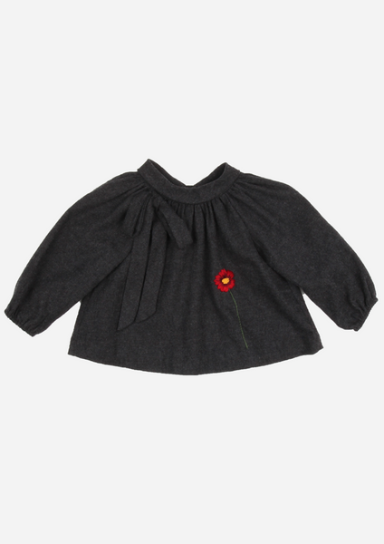 Poppy Flower Top, Anthracite