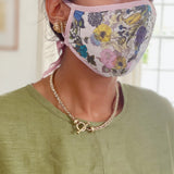 "Be Safe. Be Kind" Printed Heirloom Mask, Adjustable - Lavender Wildflower