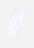 Classic Heirloom Swaddle, White with Blue Stitching and Lace