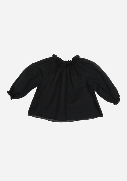 Double layered Voile Blouse, Black