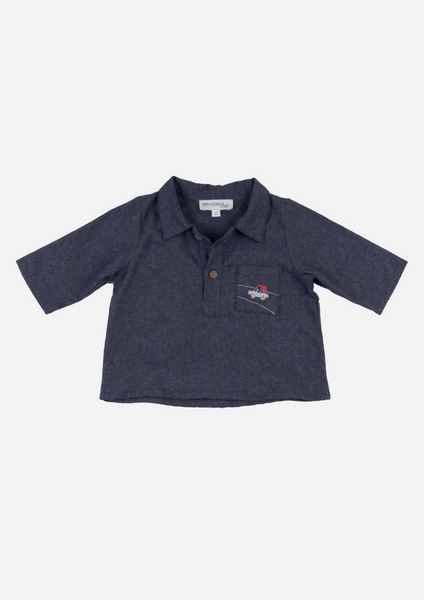 Mid Sleeve Car Shirt, Navy