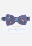 Handmade Headband with Flowers, Blue