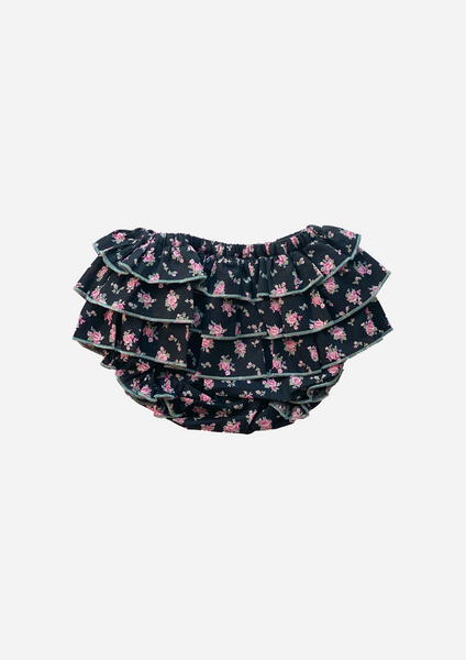 Floral Ruffle Bottom, Ebony Rose