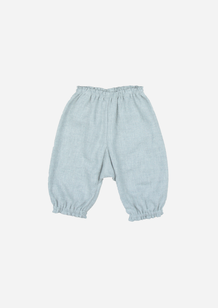Double Face Chambray Gathered Pants, Stone