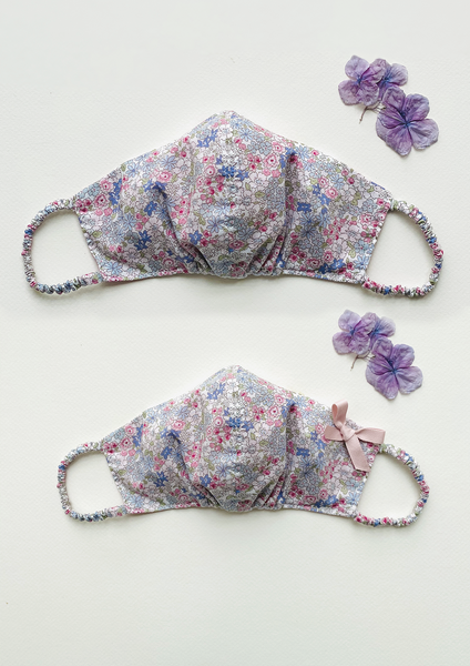 "Be Safe. Be Kind" Printed Heirloom Mask - Flower Garden, Pink
