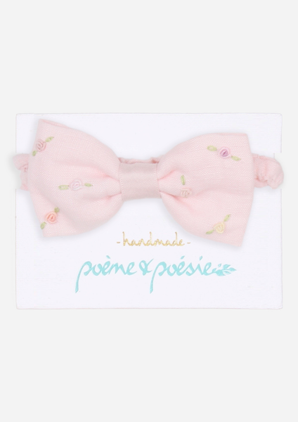 Handmade Headband with Roses, Blush Linen