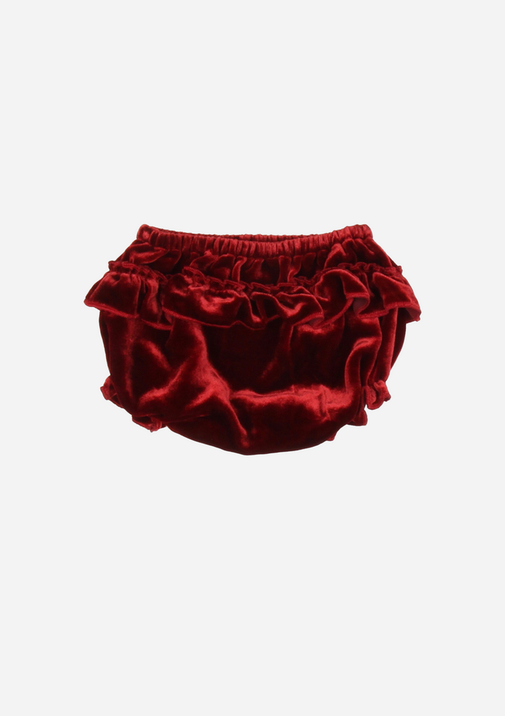 Silk Velvet Bloomer, Ruby Red