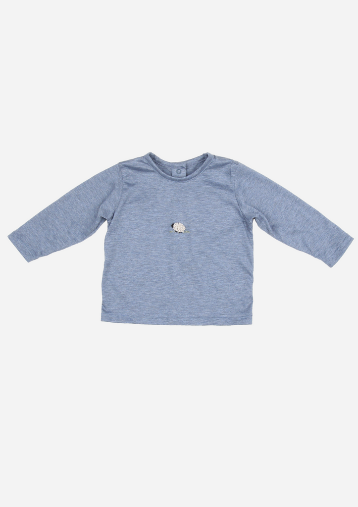 Long Sleeve Sheep Shirt, Vintage Blue