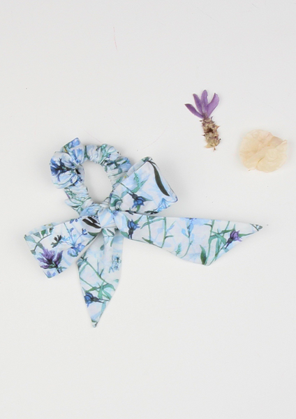 Heirloom Ribbon Scrunchie, Blue Wildflower